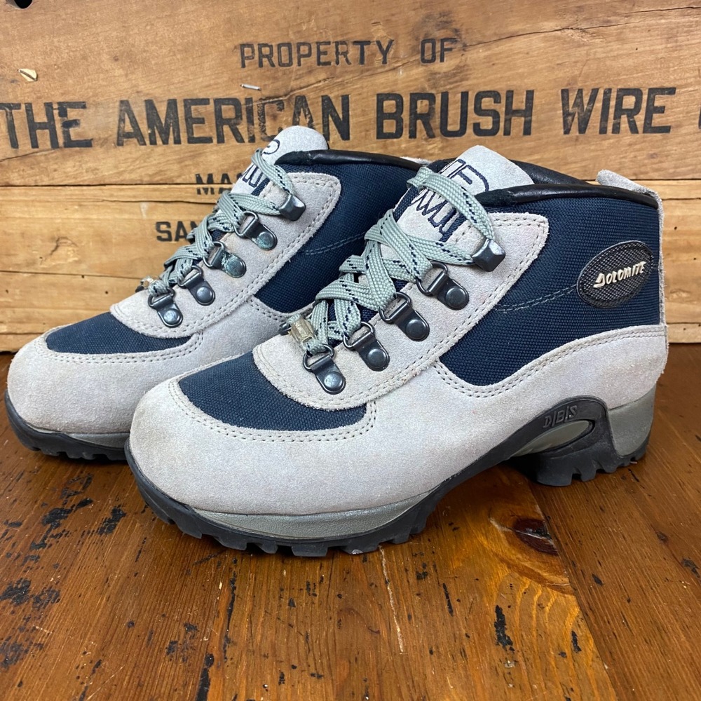 Dolomite‎ Hiking Boots Waterproof Suede Leather Navy Grey Mens 4 Womens 5, UK 3